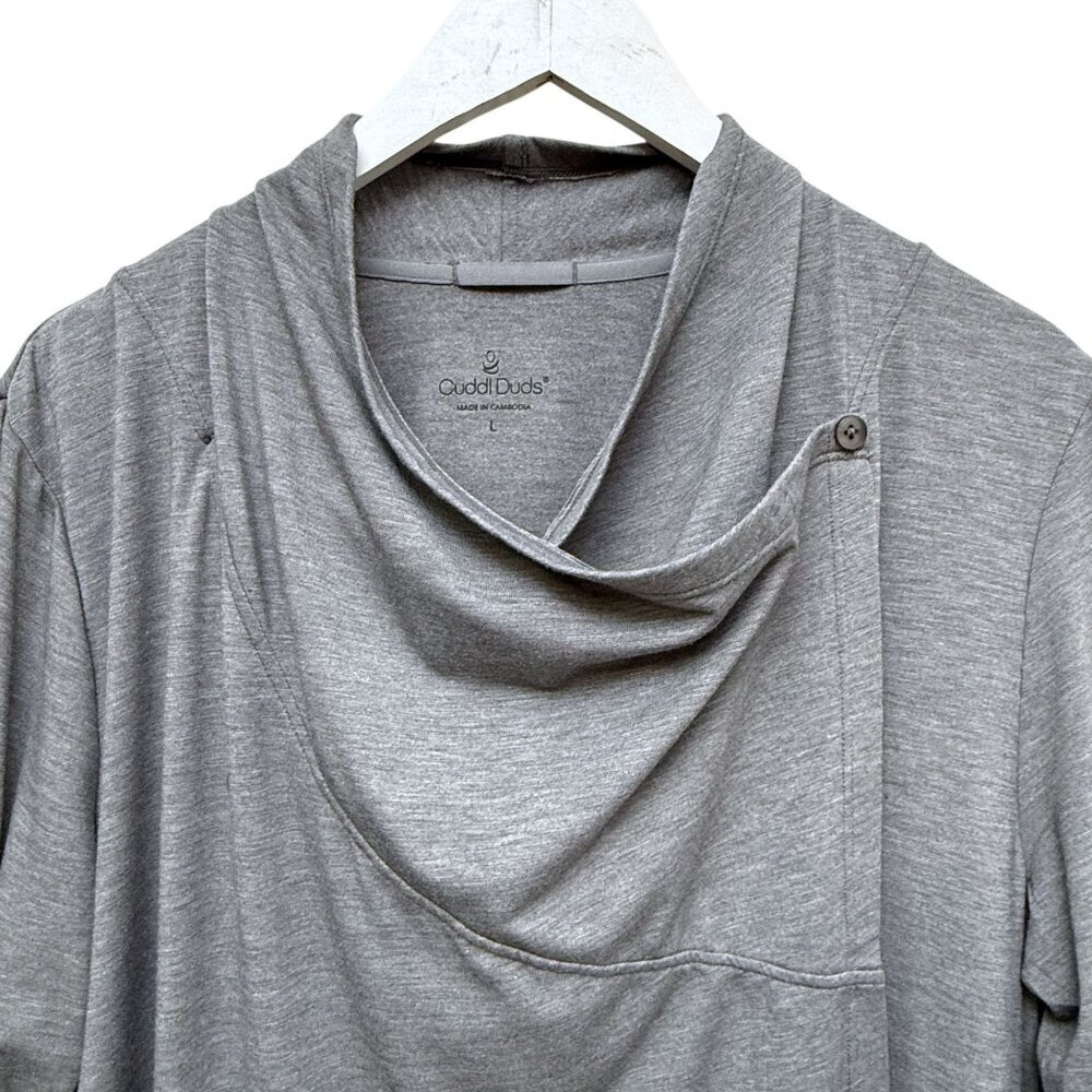 Cuddl Duds Cardigan Shrug Size Large Gray Soft Stretch Womens Top - Picture 4 of 9